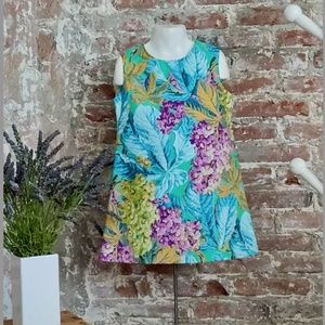 Handmade Cotton Dress. Fully lined. Hidden back zipper.
